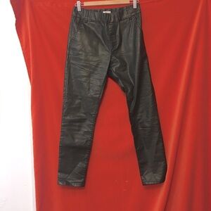 Flog coated cotton pants tapered cropped dark green size 28